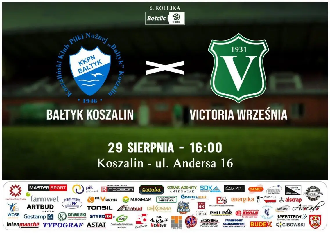 Victoria Września w Koszalinie na 6. kolejkę Betclic 3. Ligi