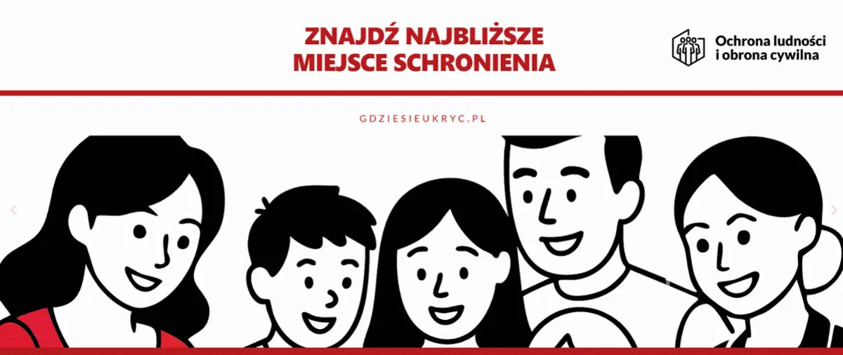 Aplikacja 'Gdzie się ukryć' - miejsca schronienia