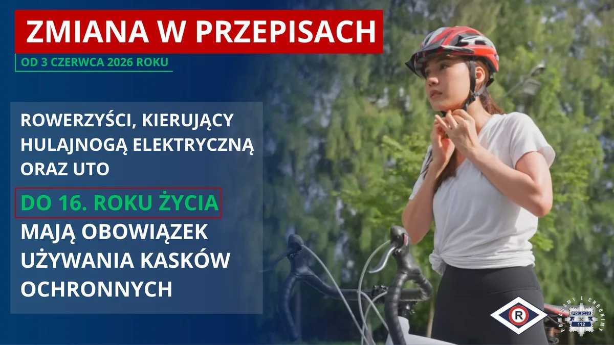 Obowiązkowe kaski dla najmłodszych od czerwca 2026